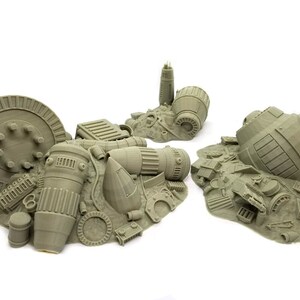 3d Printed Sci-Fi  Junkyard Heaps / Imperial Terrain Licensed On-Line Printer / Print to Order