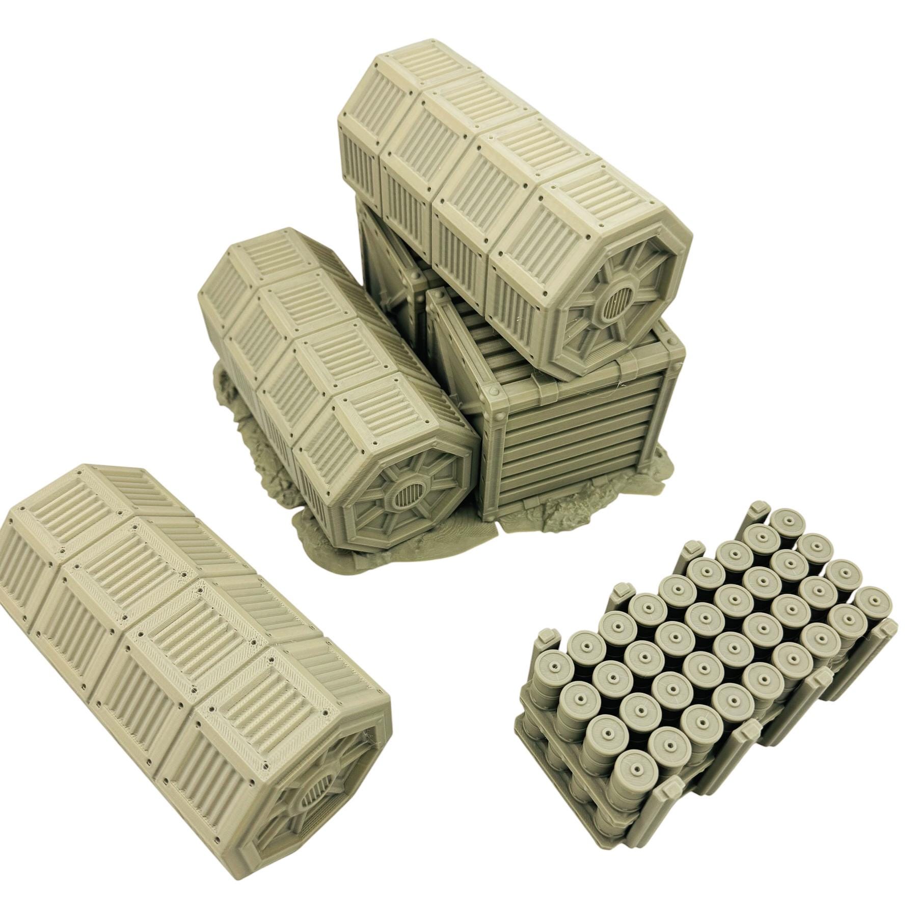 Star Container Rpg Sci-fi Cargo Container Terrain – Industrial Scatter Set for Tabletop ...