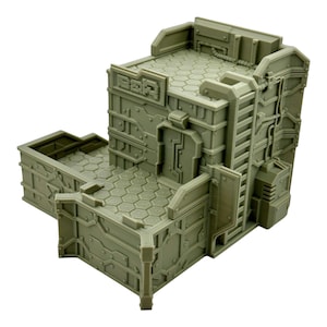 Cilos City Building 2 / Txarli Factory /  SW Legion / 40k / Infinity / Sci-Fi 3d Printed Tabletop Terrain /