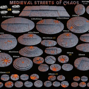 Medieval Streets of Chaos - Resin Printed Wargaming Bases
