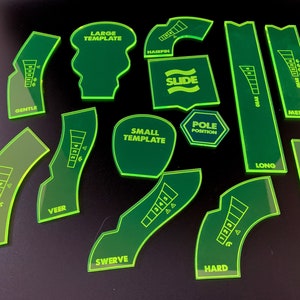 Gaslands Maneuver Templates / Laser Engraved / Multiple Colors / Friends of Gaslands Fluorescent Green