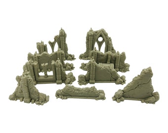 Ruined Ground Scatter Strait Pieces - Ruins of the Empire / Forbidden Prints / RPG and Wargame 3d Printed Terrain / Licensed Printer