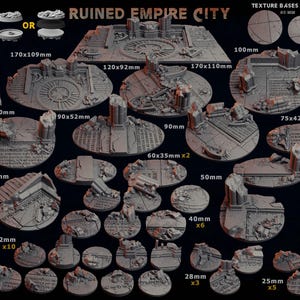 Ruined Empire - Resin Printed Wargaming Bases