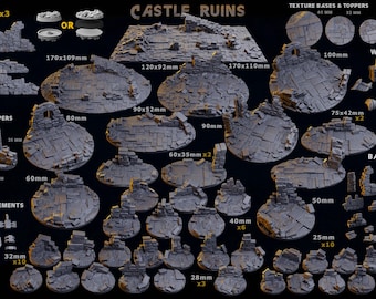 Castle Ruins - Resin Printed Wargaming Bases