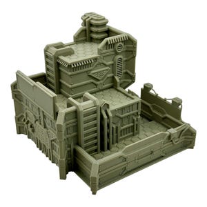 Cilos City Building 1 / Txarli Factory /  SW Legion / 40k / Infinity / Sci-Fi 3d Printed Tabletop Terrain /