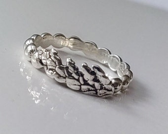 Dainty Cedar leaf silver ring. Nature silver ring. Juniper leaf ring. Stackable, Handmade.