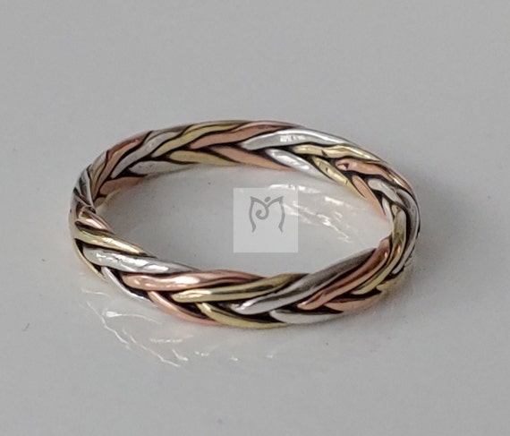 How to make a gorgeous mixed metal braided ring 