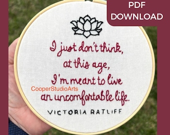 6&quot; White Lotus Hand Embroidery Pattern PDF INSTANT Download, Hoop Art | Embroidery | Downloadable