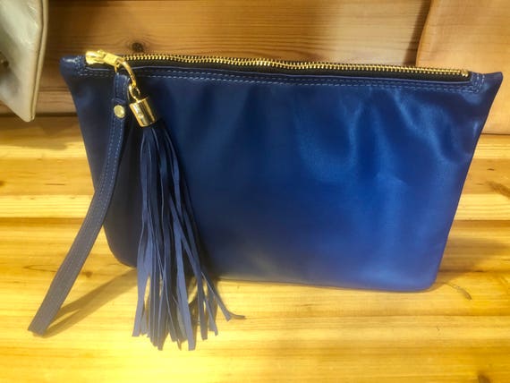 cobalt clutch bag