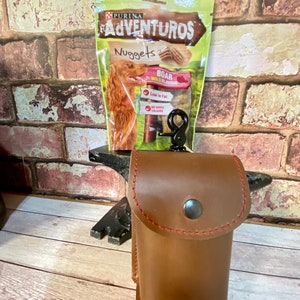 Leather Dog Treat bag with clip, Poop Bag holder, Leather Belt Pouch, Dog Treat Pouch, Dog Waste Bag, Clip on Dog Bag, Pet Lover Gift image 9