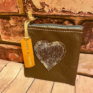 Borsa con moneta in pelle, cuori, borsa a moneta, borsa da donna, borsa cambio, porta monete in pelle, borsa cambio pelle, portafogli di carte in pelle