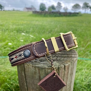 Leather Dog Collars/Handmade Dog Collar/Leather Collar/Leather Collar for Dog/Distressed Leather/ Gifts for Dog/ Dog Collar Brown Leather