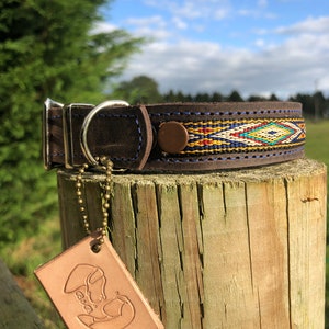 Leather Dog Collar|Handmade Dog Collar|Distressed Leather Collar|Leather Collar for Dog|Native American Dog Collar|Brown Leather Dog Collars