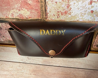 Fathers Day Gift, Leather Glasses case, Sunglasses Case, Daddy Glasses Case,  Gift for Daddy, Glasses Case, Leather Spectacle case, Leather