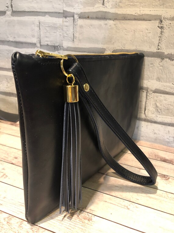 ladies navy clutch bag
