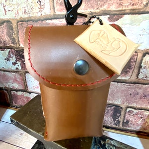 Leather Dog Treat bag with clip, Poop Bag holder, Leather Belt Pouch, Dog Treat Pouch, Dog Waste Bag, Clip on Dog Bag, Pet Lover Gift image 6