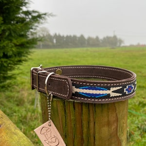 Leather Dog Collar|Handmade Dog Collar|Distressed Leather Collar|Leather Collar for Dog|Native American Dog Collar|Brown Leather Dog Collars