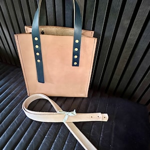 Vegetable Tan Leather Bag Handles, Handmade Tote Straps, DIY Supplies
