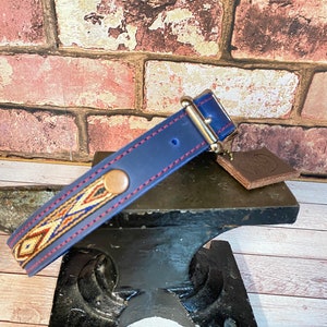 Leather Dog Collar|Handmade Dog Collar|Distressed Leather Collar|Leather Collar for Dog|Native American Dog Collar|Blue Leather Dog Collars