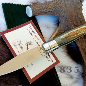 SARDINIAN ARTISAN KNIFE pattadese, zebu horn handle with steel core, with guarantee, gift idea