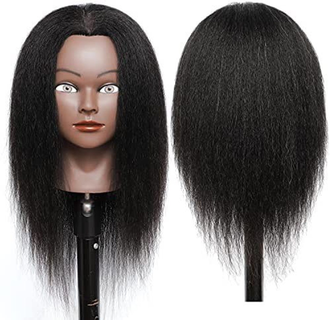 Mannequin Head With Human Hair for Practice Styling Braiding