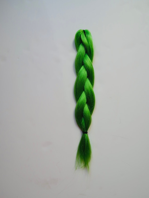 Neon Green Braiding Hair Pre Stretched Synthetic Braiding Hair Neon Green  Braiding Hair Color 1 per Pack 