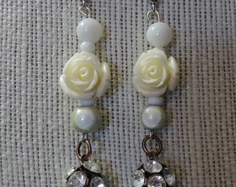 Boucles d’oreilles Rose blanche