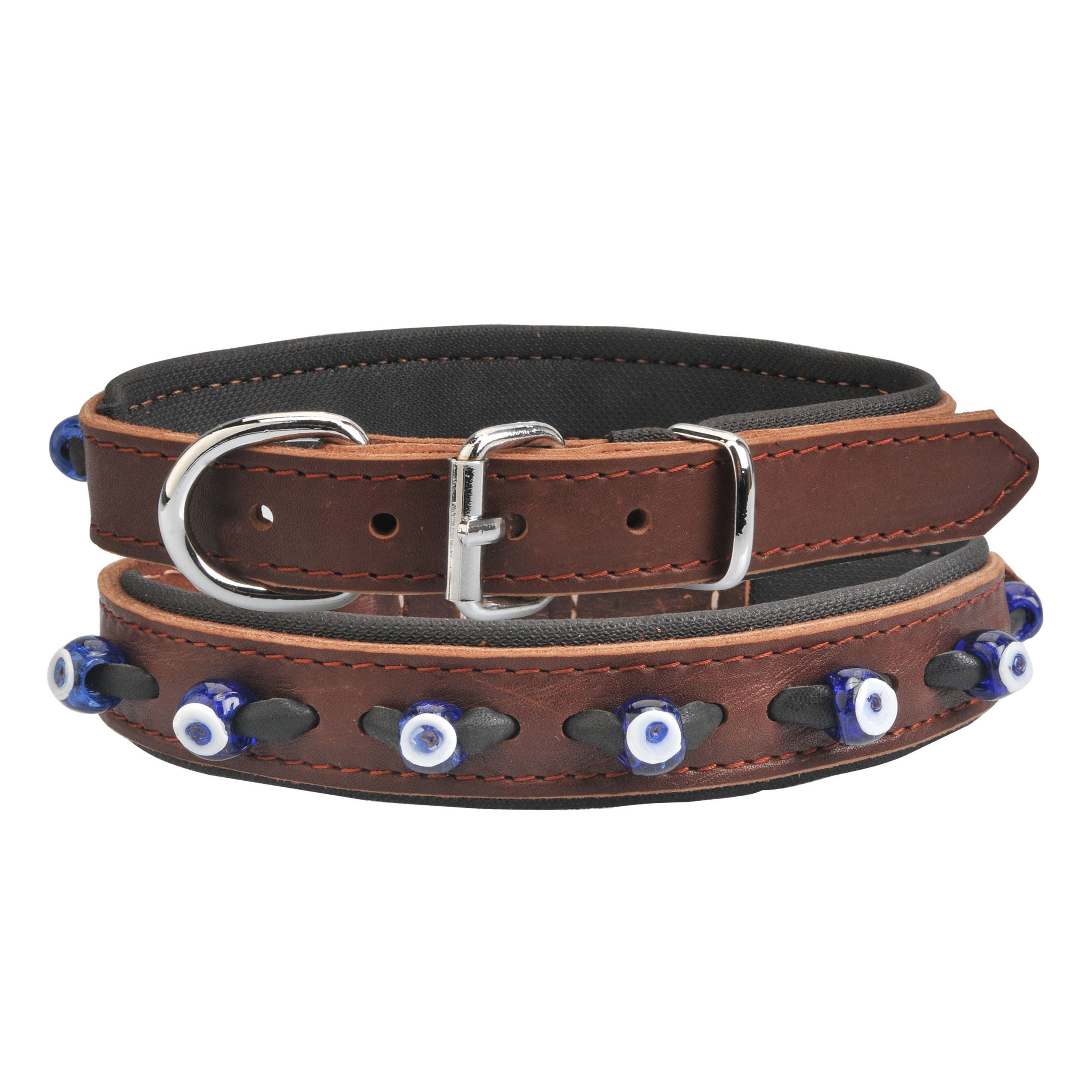 Padded Leather Evil Eye Dog Collar Etsy