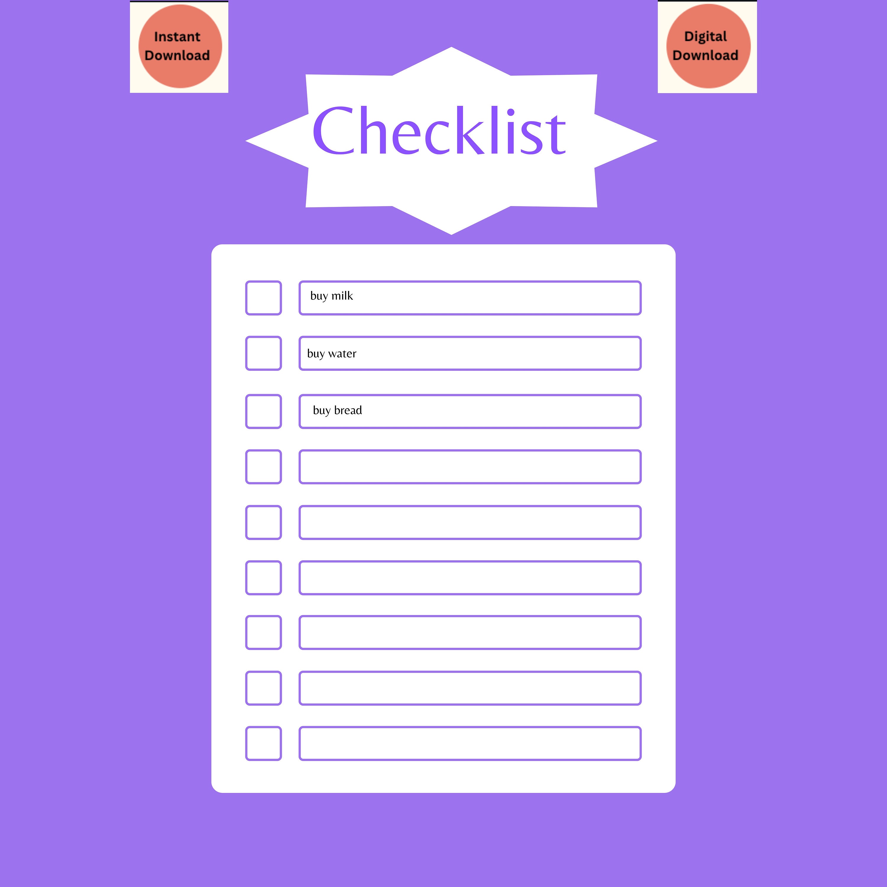 Simple Check List Printable Instant Download - Etsy