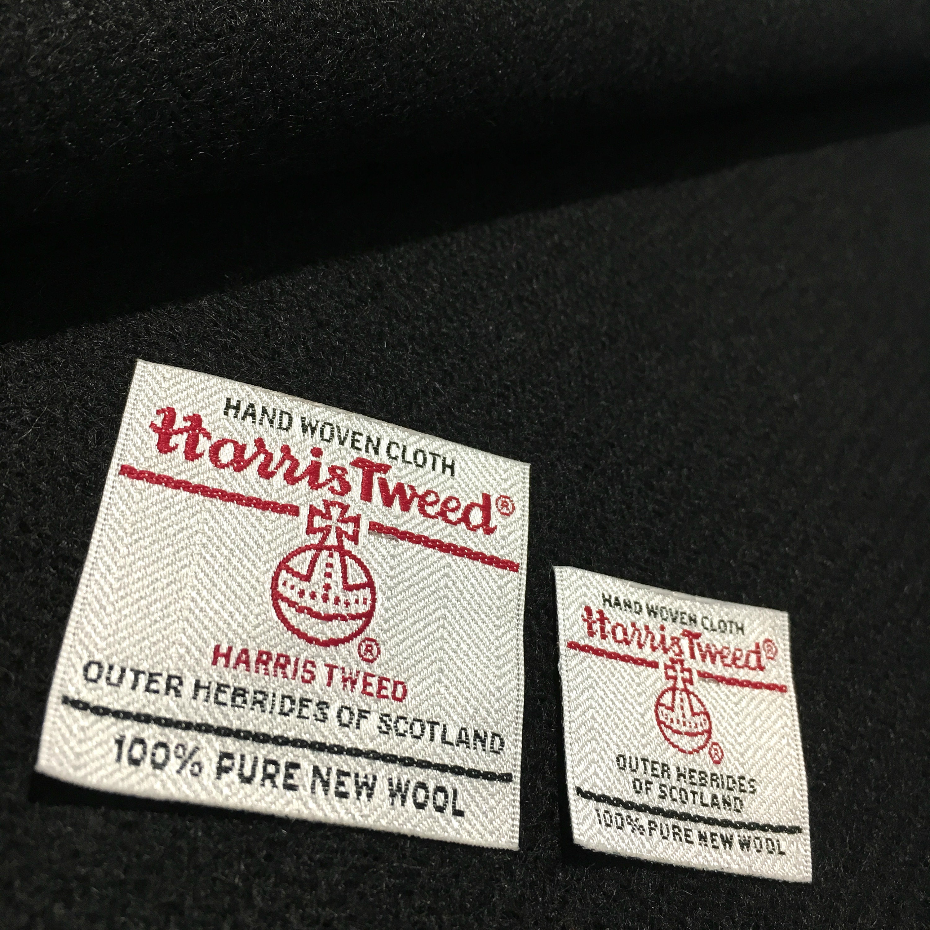 Harris Tweed Fabric, Black, Plain Tweed, Wool Fabric, With Authenticity ...