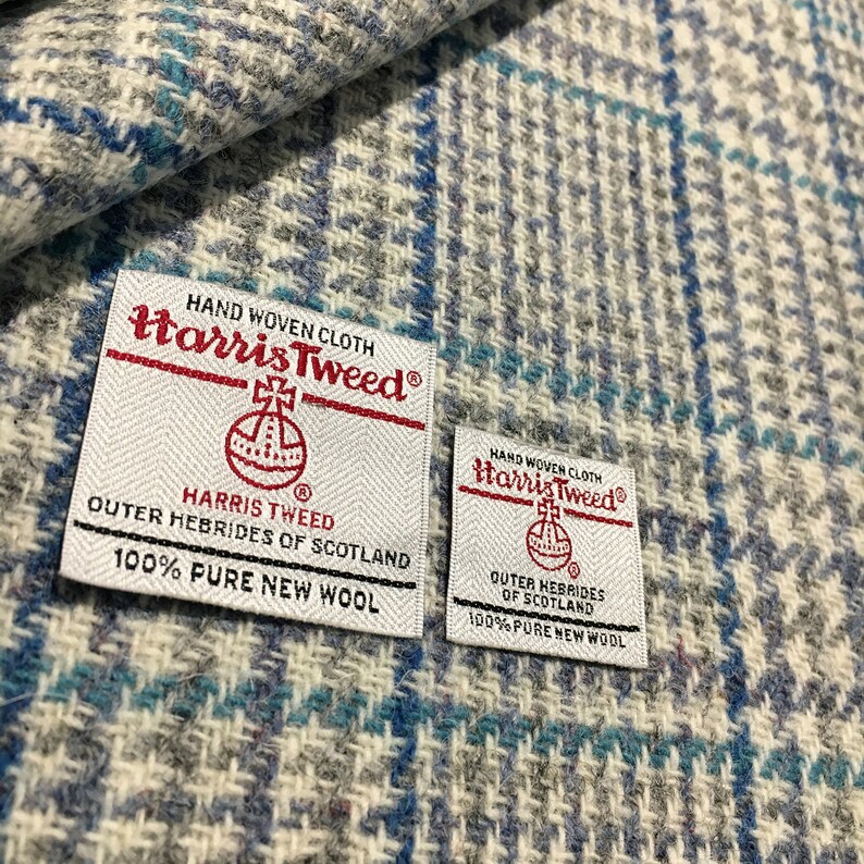 Harris Tweed Fabric Blue & Aqua Glen Urquhart Check 100% - Etsy UK