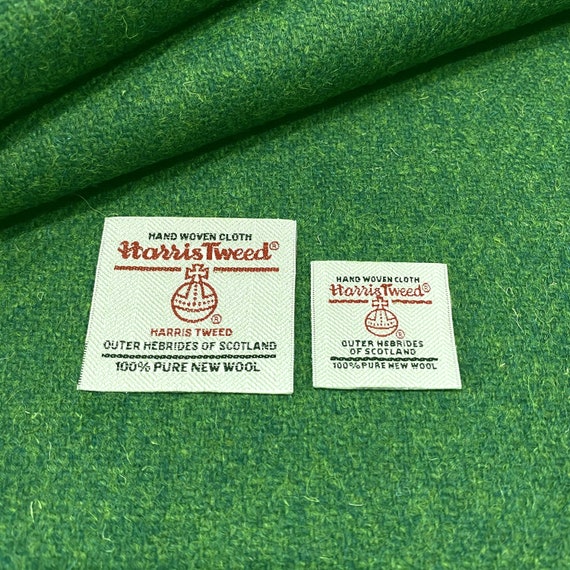 Harris Tweed Fabric Fern Green 100% Wool Fabric Piece With | Etsy
