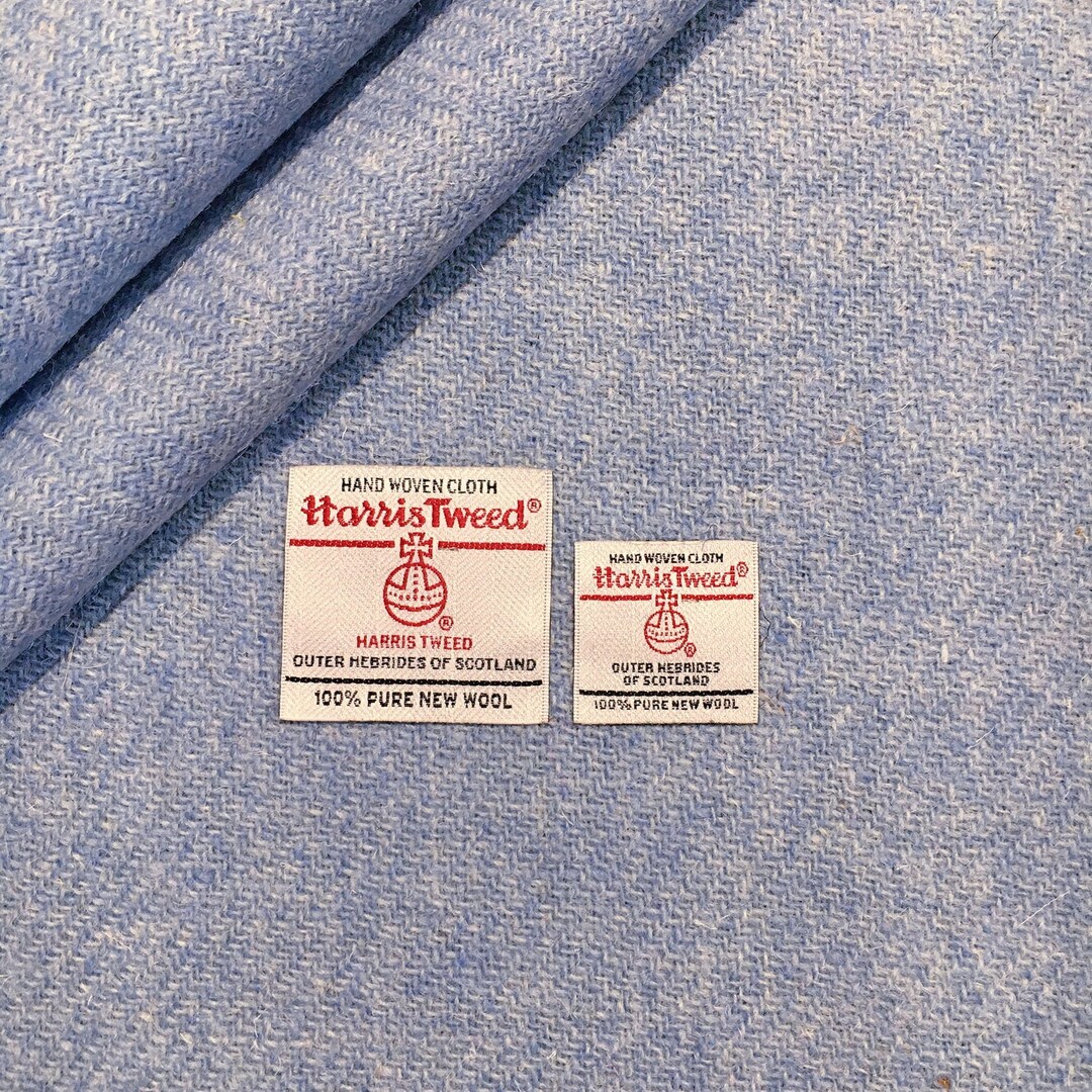 Harris Tweed Fabric Baby Blue 100% Wool Fabric With - Etsy