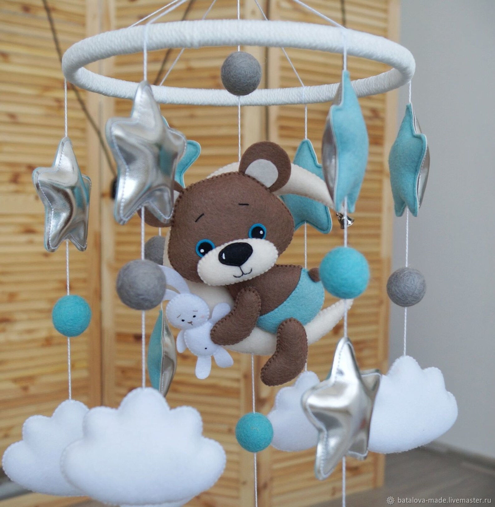 Bear Baby Crib Mobile Woodland Animal cot Mobile Nursery Etsy