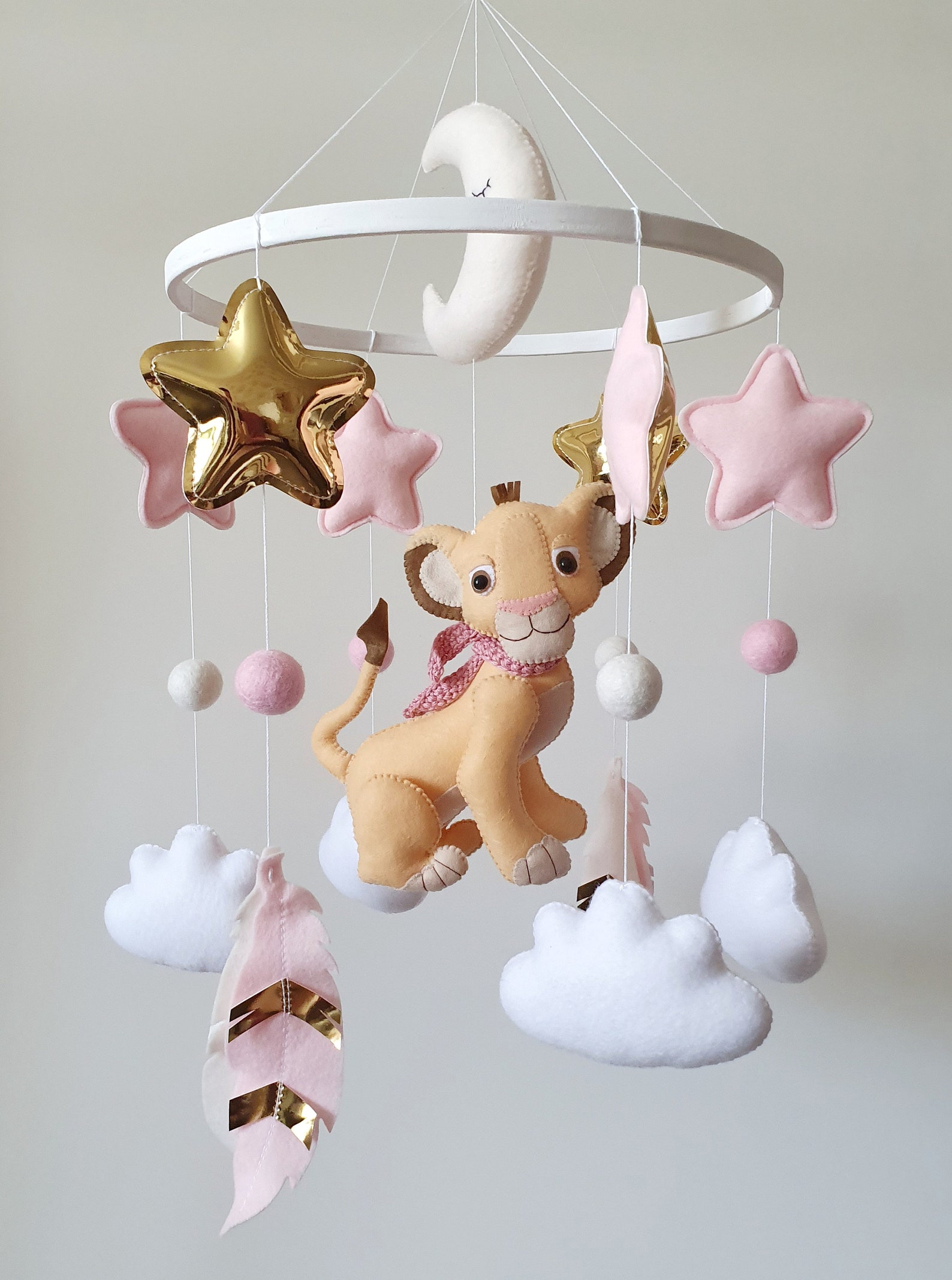 Lion King Baby Mobile Felt Simba Mobile Etsy