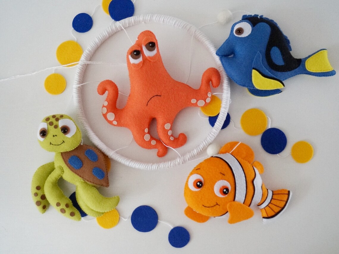 Felt Ocean Toys Nemo Dory felt mobile Baby fish mobile Under Etsy