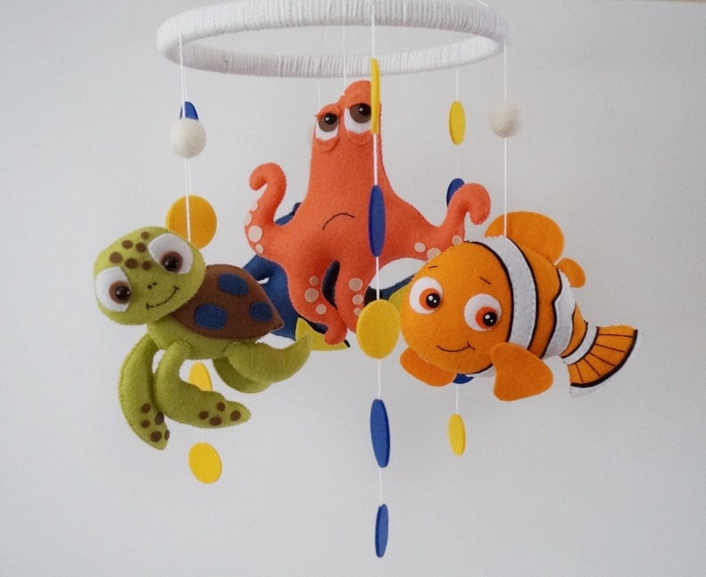 Felt Ocean Toys Nemo Dory felt mobile Baby fish mobile Under Etsy