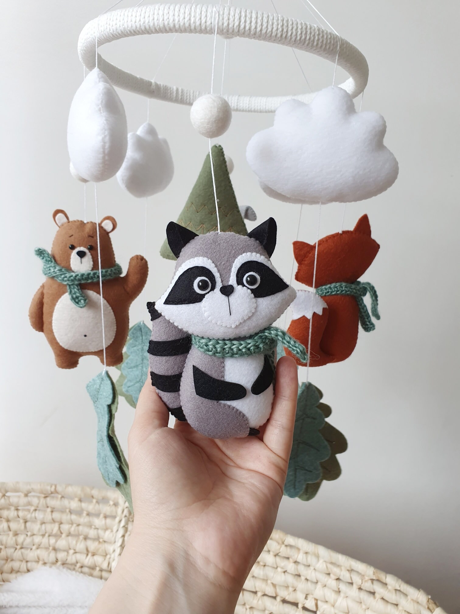 Woodland baby mobile Forest mobile Gift for goddaughter Animal Etsy