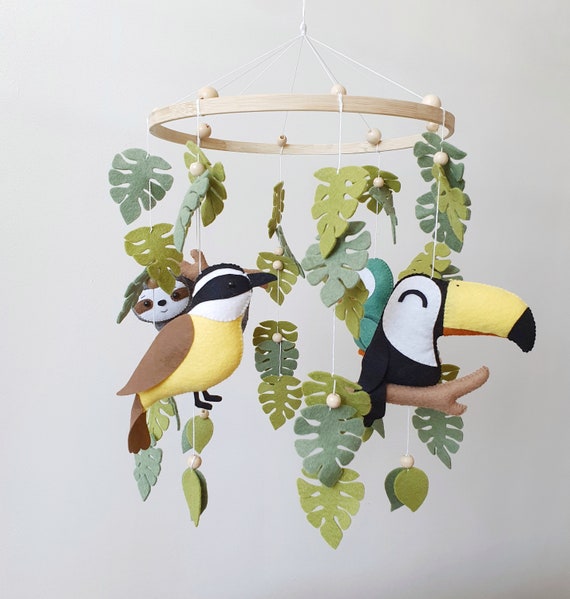 Tropical Baby Mobile With Sloth Toucan Parrot Etsy