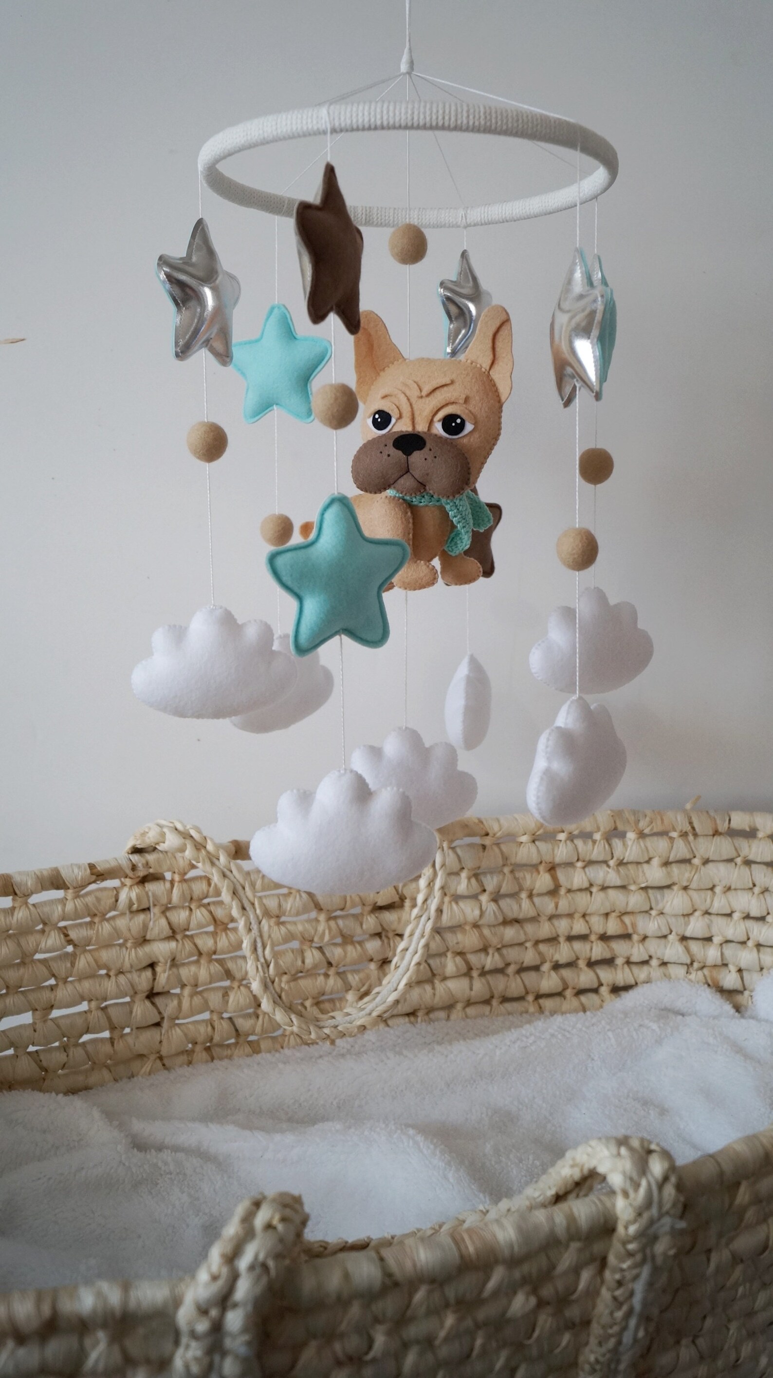 Dog Baby Crib Mobile Woodland Animal Cot Mobile Nursery Decor Etsy