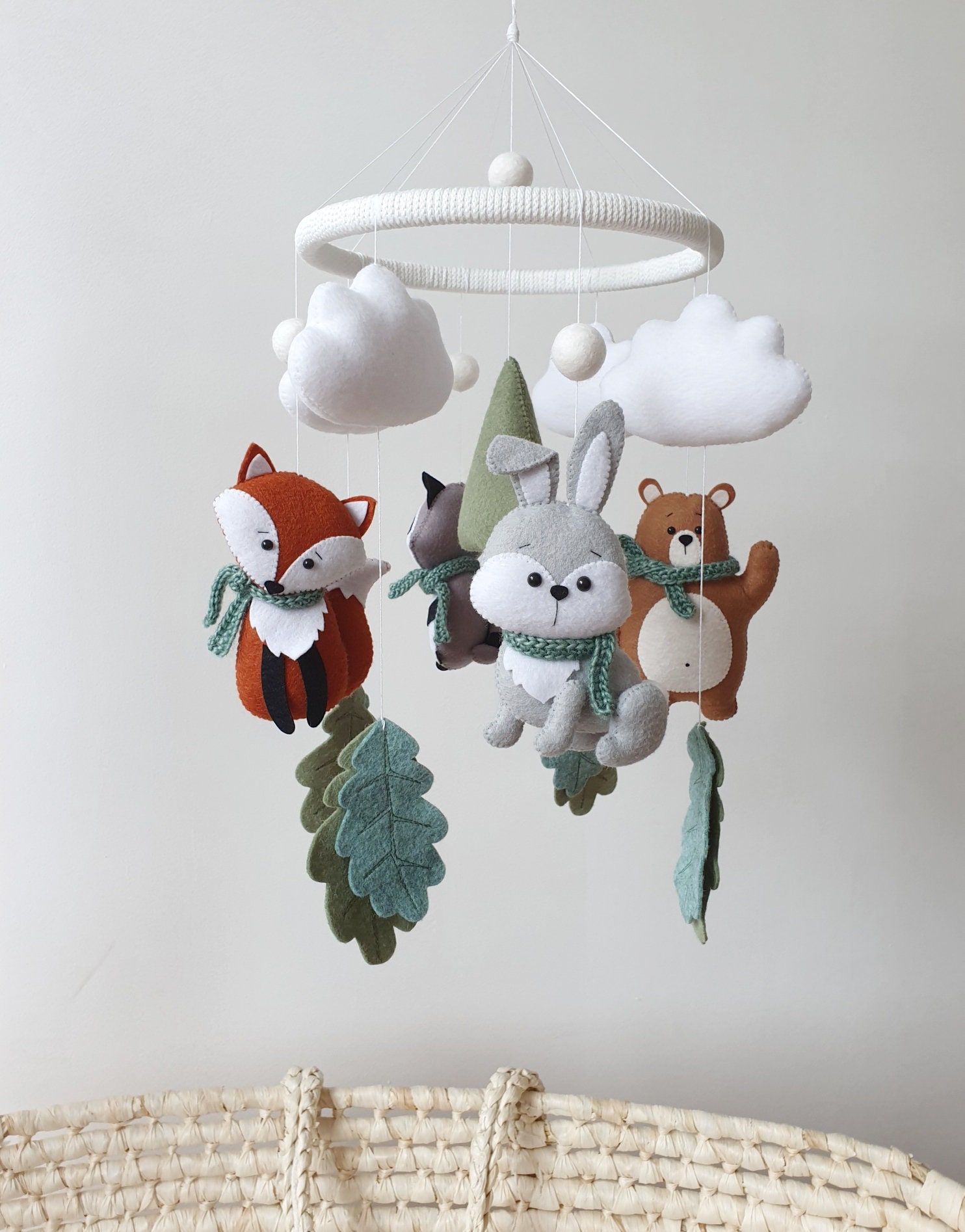 Woodland baby mobile Forest mobile Gift for goddaughter Animal Etsy