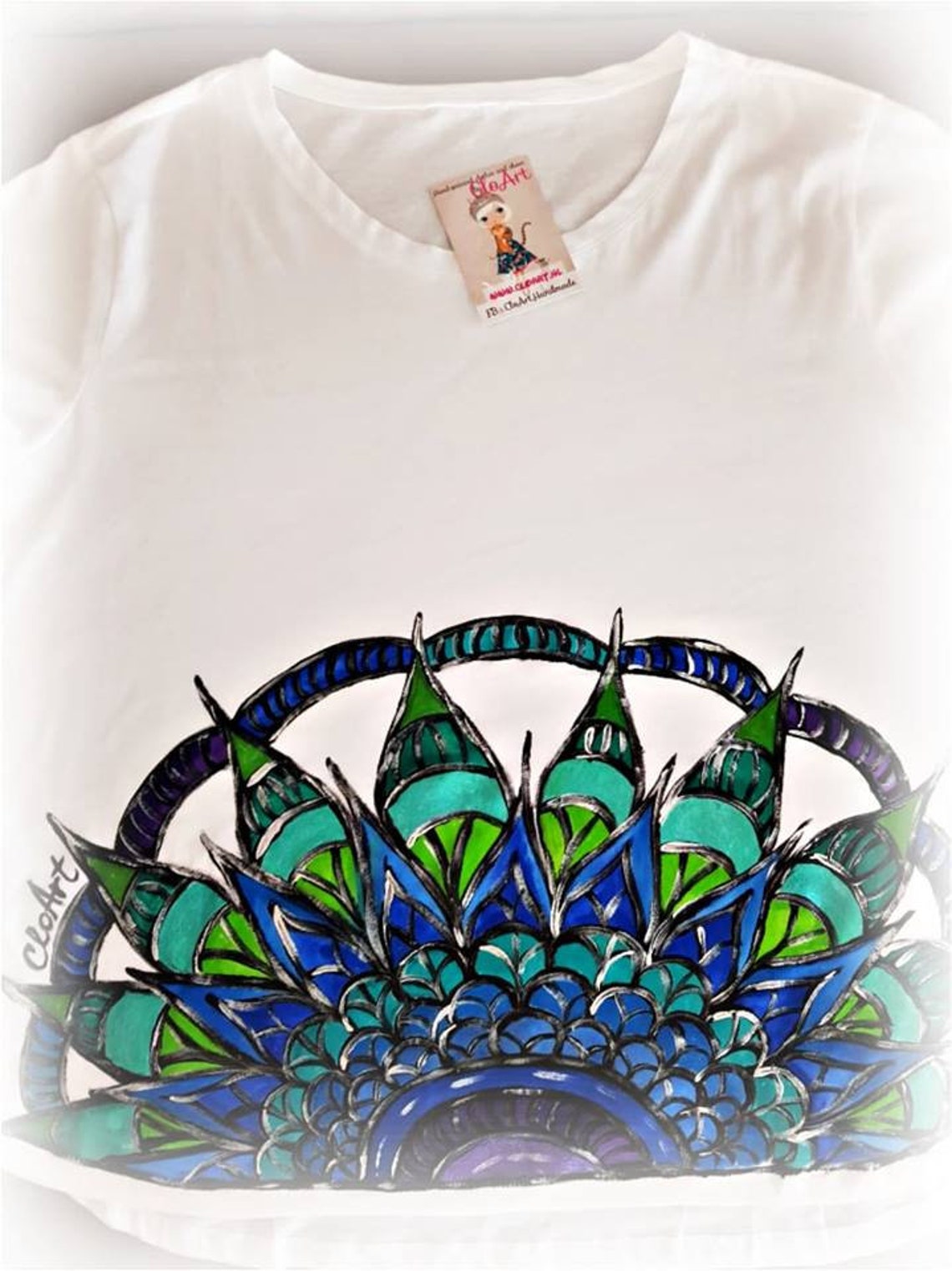 Hand Painted T-shirt Mandalas Painted Mandala Women T-shirt - Etsy UK