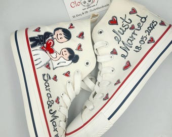 Tênis de cano alto personalizados para casamento, presente para padrinhos e madrinhas