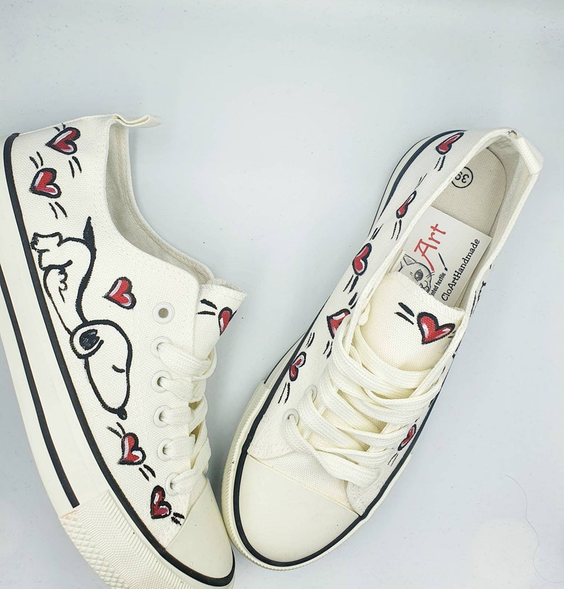 Snoopy Sneakers Hand Painted Snoopy Shoes Custom Snoopy - Etsy