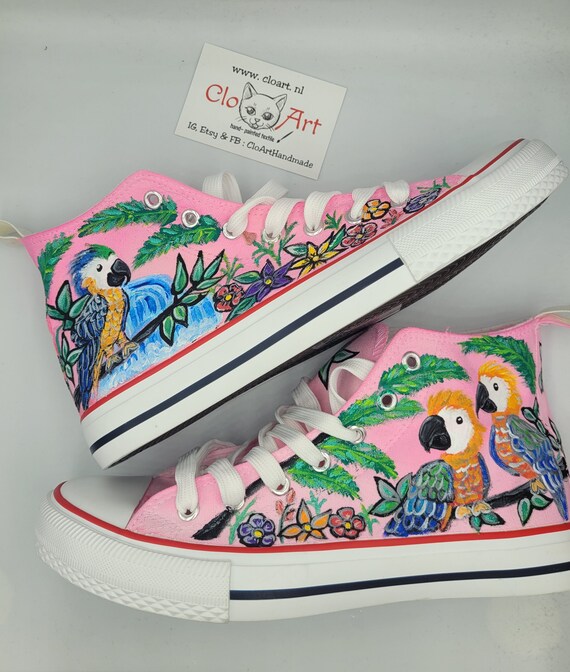 Hummingbird Women’s high top canvas shoes | Green high top sneakers | Colourful bird high tops | Cute High top outlets sneakers | Hummingbird shoes