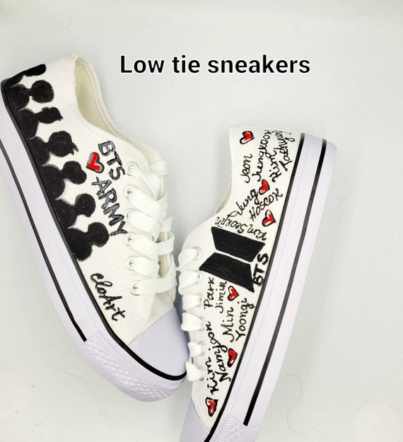 Bts Sneakers Bts Painted Tops Shoes BTS Kpop BTS -