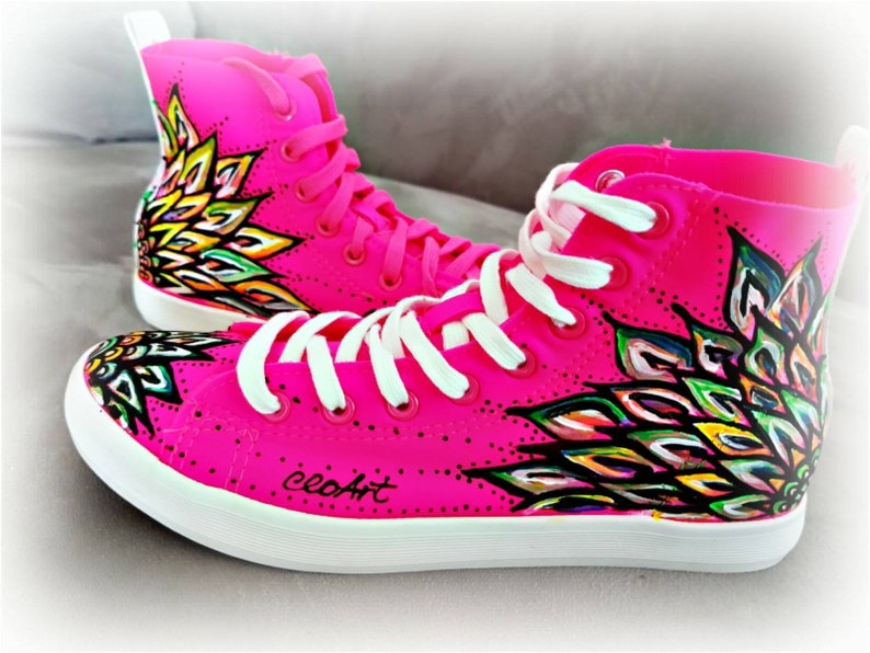 painted white sneakers