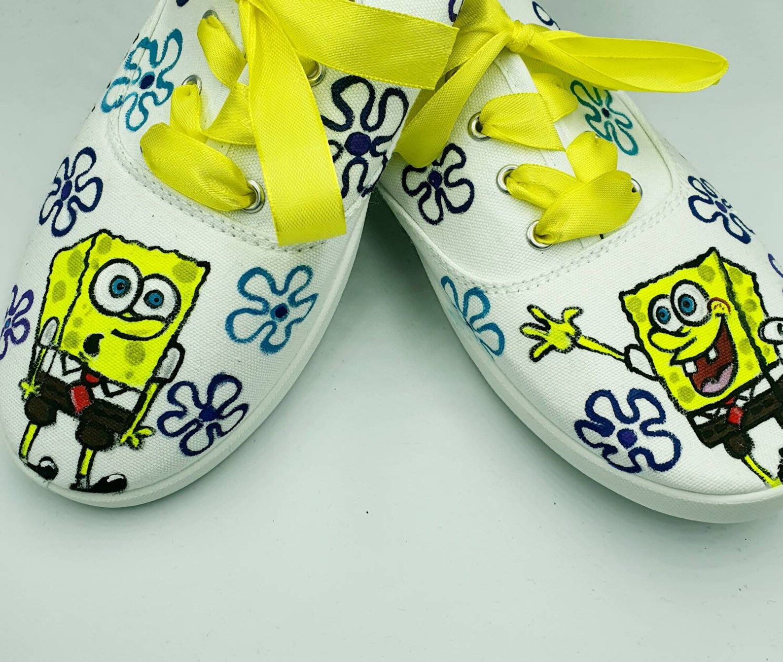 Spongebob hand painted tie sneakers painted Spongebob shoes | Etsy