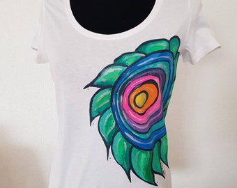 Painted colorful t-shirt, Love color's, Customized clothing,  Gift for her,  Art clothing,  Personalized shirt, Abstract art,Abstract style