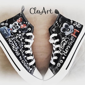 Painted Sneakers Minnie and Mickey Mouse Art Shoes Mickey Mouse Shoes Custom Sneakers Personalized Shoes Original Gift Funny Gift Sneakers